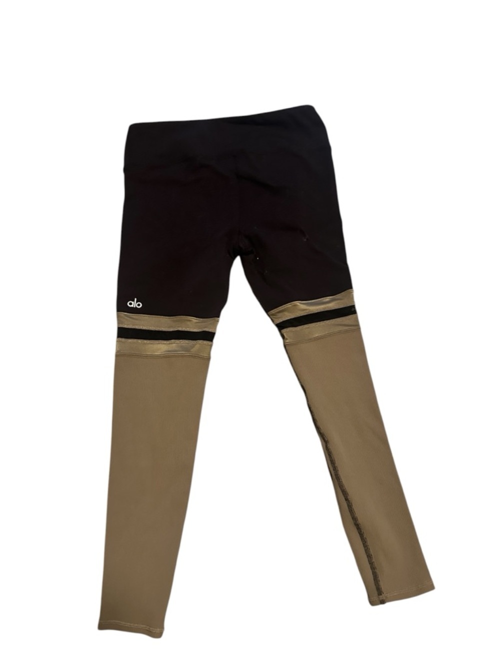 ALO Player High Waist Leggings in Black and Olive Branch 7/8” LengthSize Medium - Picture 2 of 4
